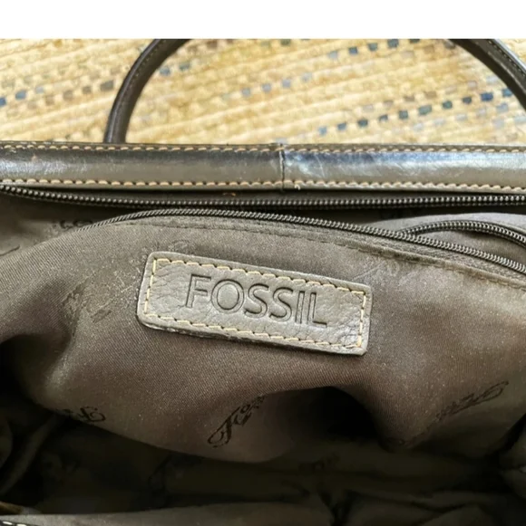 Fossil Black Velour Satchel Tote Limited Edition Bag